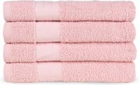 Good Morning uni handdoek effen kleur - Handdoekenset 4 - Lichtroze - Badstof