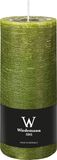 Wiedemann Bougie cylindrique/bougie pilier - bougie rustique - vert olive - 7 x 16 cm - 66 heures de combustion