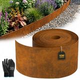 Velway Gazonrand, metaal, 10 m x 14 cm, roestlook