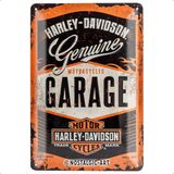 Nostalgic-Art Retro Tin Sign – Harley-Davidson Garage – Gift idea for motorcycle fans, Metal Plaque, 20 x 30 cm