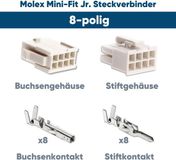 Kalitec Molex Mini-Fit Jr. connectorset 8-polig Kali-2408
