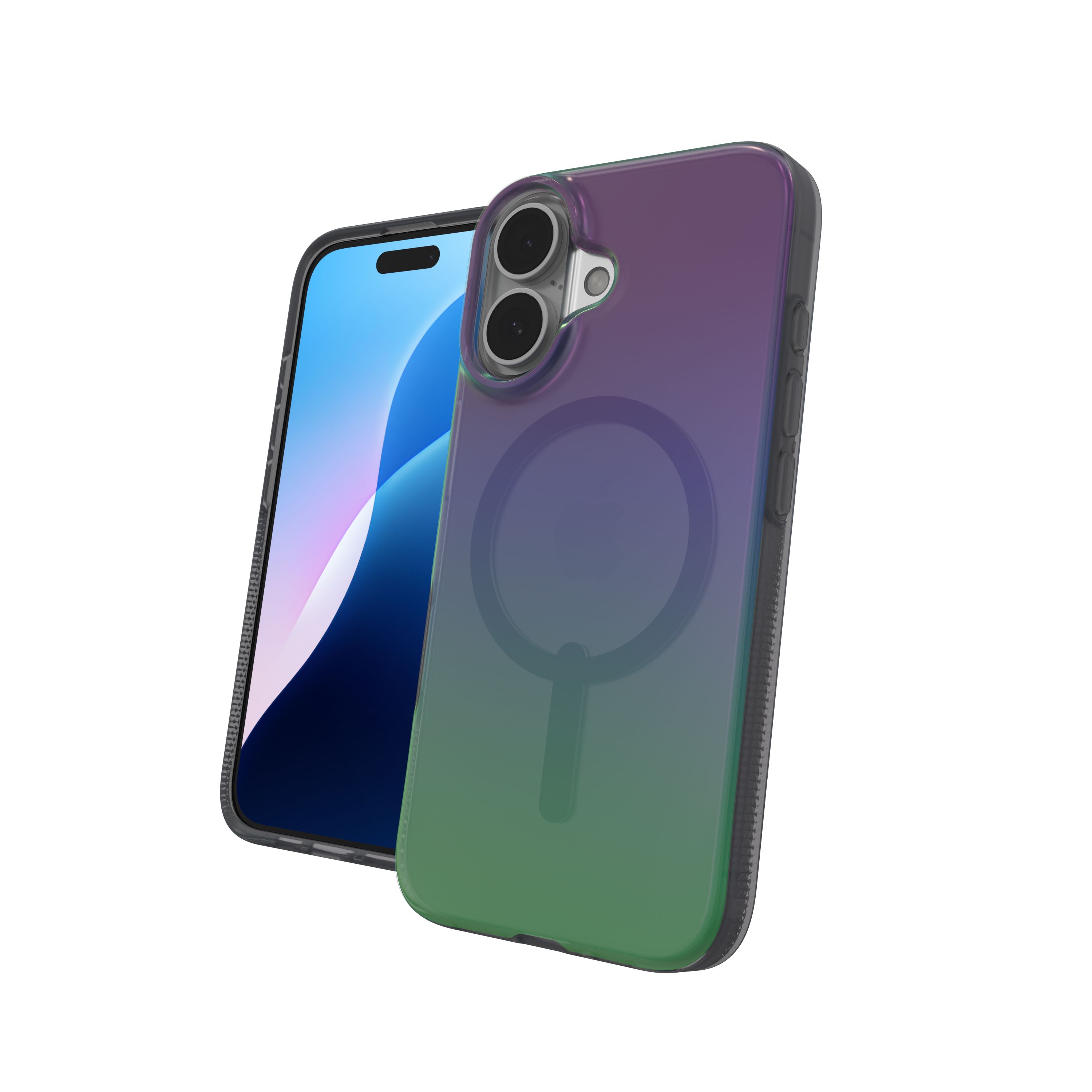 ZAGG Milan Snap mobiele telefoon hoesje voor iPhone 16 - Groen, Paars