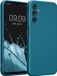 kwmobile TPU telefoonhoesje voor Samsung Galaxy A14 5G - Metallic Carabisch Blauw