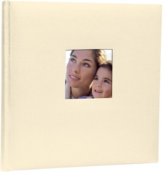 Zep - Linnen Fotoalbum Creme met venster, 60 paginaâ€™s wit, 31x31 cm - OW313130