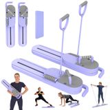 Pilates Pilates-bord - plateforme d'entraînement 2-en-1 - Amovible - Portable - Bandes de résistance et poignées push-up incluses - Step - Violet