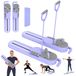 Pilates Pilates-bord - plateforme d'entraînement 2-en-1 - Amovible - Portable - Bandes de résistance et poignées push-up incluses - Step - Violet