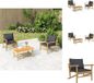 vidaXL Loungeset met Kussens Bamboe Donkergrijs