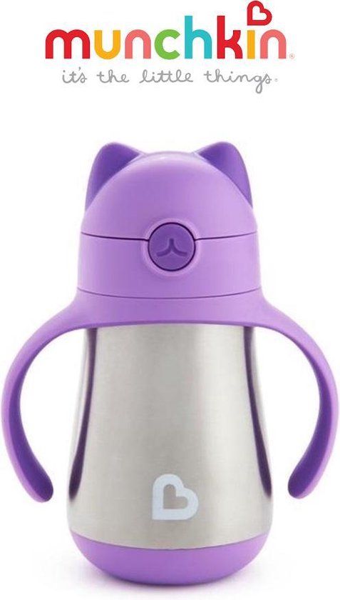 Munchkin Cool Cat RVS Thermo Drinkbeker - Paars - 237 ml