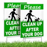 2 stuks Clean Up After Your Dog Dog Shield 20,3 x 30,5 cm "No Dog Poop" schild "Curb Your Dog" schild "Pick Up After Your Dog Pooping" schild "No Pooping"