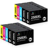 Cartouches d'encre 2500XL Compatible avec Canon - Multicolore - Pack de 10