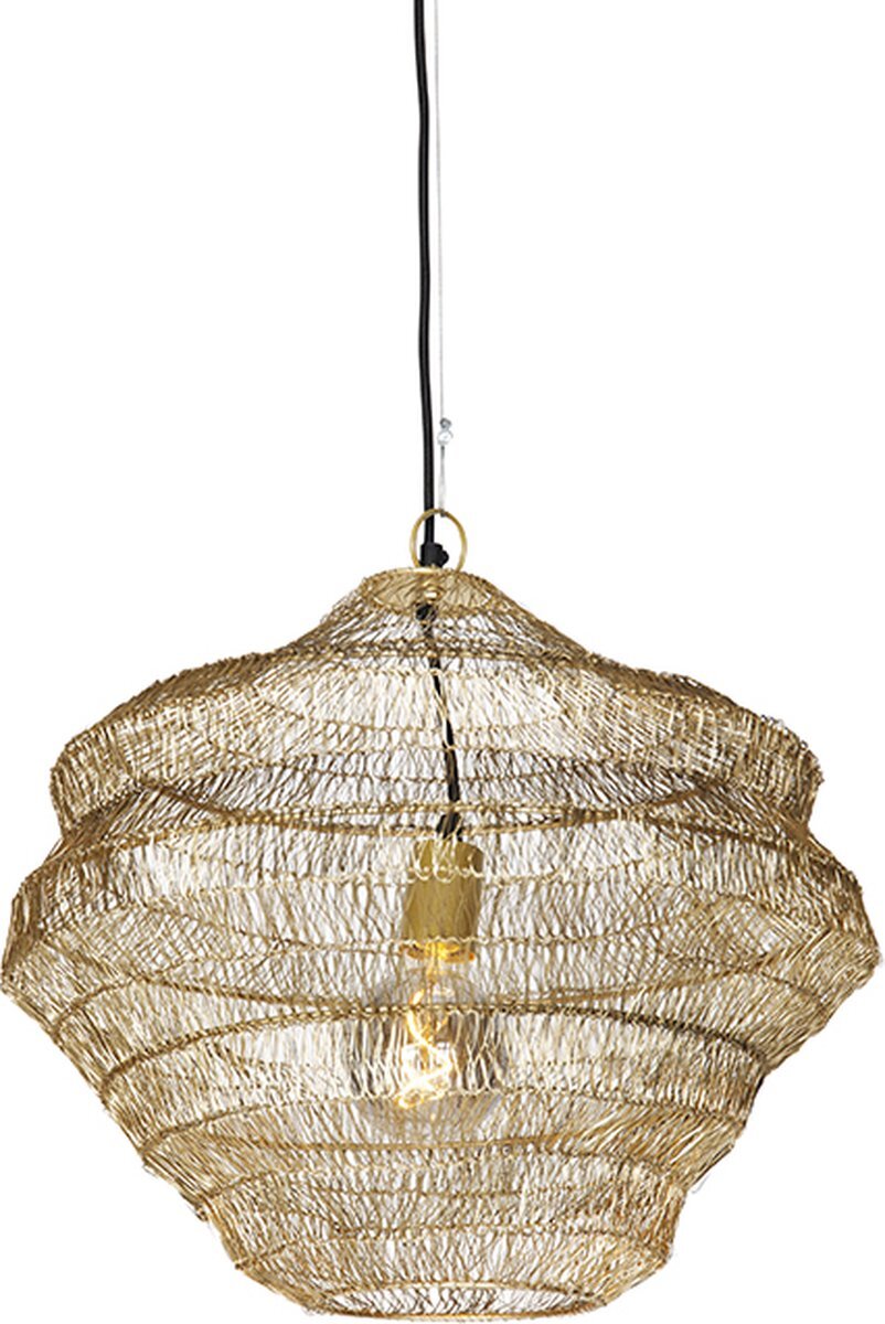 QAZQA vadi - Oosterse Hanglamp - 1 lichts - Ø 45 cm - Goud - Woonkamer