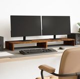 vidaXL Monitorstandaard 100x27x10 cm bewerkt hout gerookt eikenkleurig