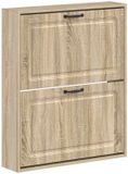 vidaXL Schoenenkast UTRECHT Wandmontage 71 x 17 x 86 cm Sonoma Eiken
