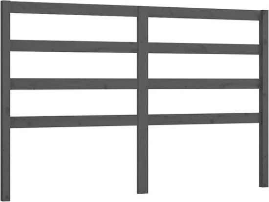 vidaXL Hoofdbord 166x4x100 cm massief grenenhout grijs