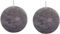 Spaas Bolkaars - 2x - taupe - 8 cm - rustiek - 24 branduren - kaarsen