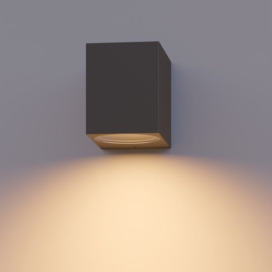Calex Sanremo Wandlamp - GU10 - Antraciet - Buiten - Rechthoek