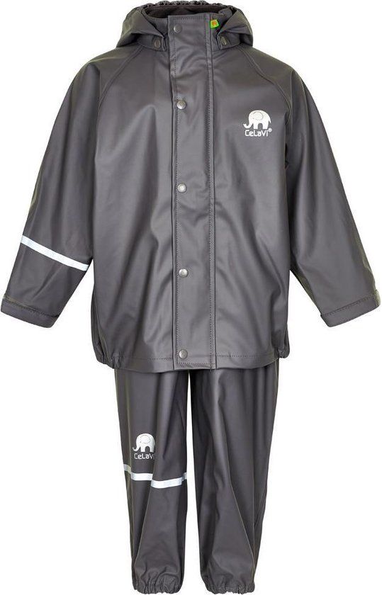 CeLavi Regenpak Kinderen - Grijs Maat 110 (110-116cm) - Unisex