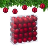 Relaxdays kerstballen set van 50 - Ø 6 cm - mat - kunststof - rood