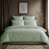 Lavea® Beddengoedset van 100% Katoen met Dekbedovertrek 155x220 + 1 Kussensloop 80x80 cm – Zacht, Ademend en Oeko-TEX Gecertificeerd – Eucalyptusgroen