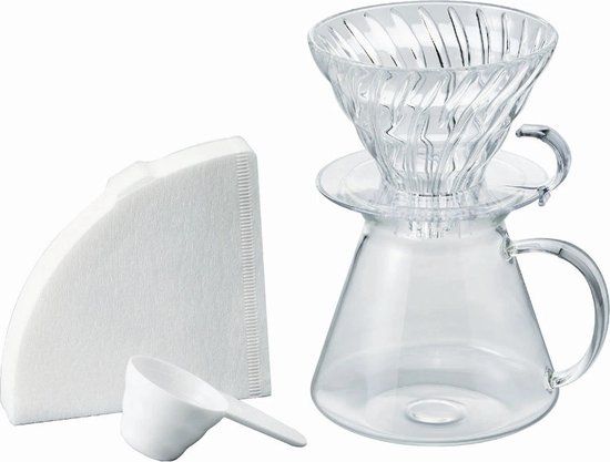 Hario V60 Glass Brewing Kit - 600ml - White
