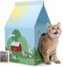 Nobleza Planche griffoir pour chat avec herbe à chat - Maison pour chat avec planche griffoir - 30x30x52cm