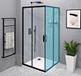GELCO Douchedeur 80 cm, mat zwart/helder glas