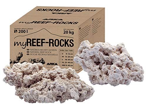 ARKA Aquatics MRROSLG myReef-Rocks - natuurlijk rifsteen, ook geschikt voor cichlidenaquaria, hoogporeus, vrij van schadelijke stoffen, 20 kg, L, 18-30 cm