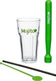 Secret de Gourmet Luxe Mojito glazen set - 4x stuks - met accessoires - 360 ml - Cocktailglazen
