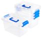Set de 4 boîtes de rangement transparentes avec couvercle pour organisation