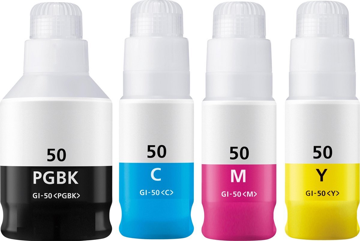 InktDL Compatible inkt voor Canon GI-50 | Multipack van 4 Flessen Inkt geschikt voor Canon Pixma G5050 en GM2050