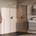 Brauer Oblivion douche à l'italienne bronze verre 100 x 200 cm avec paroi latérale 30 cm incluant revêtement en verre PVD cuivre brossé
