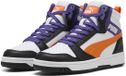 PUMA Rebound V6 Mid Jr Unisex Sneakers - PUMA White-Orange Glo-PUMA Black