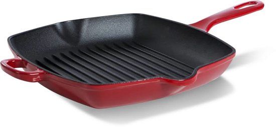 BK Bourgogne Grillpan - 26cm - Chili Red - Gietijzer