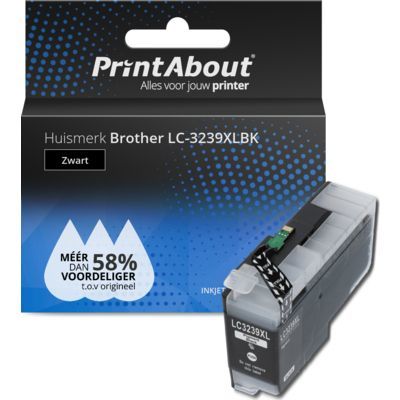 PrintAbout LC-3239XLBK Zwart Hoge capaciteit inktcartridge - Compatibel met Brother