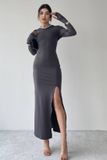 VISION WOMAN Robe à manches longues, fente et polyester en taille 36