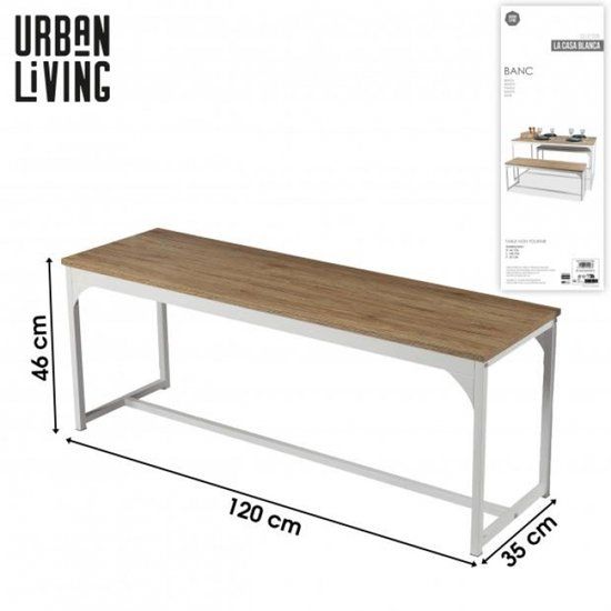 Urban Living "LA CASA BLANCA" bank wit metaal 120 x 35 x H46 cm