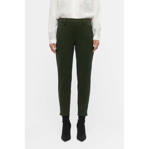 OBJECT OBJLISA - Cropped Slim Fit Broek - Donkergroen