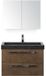 BES LED Seville Badmeubelset 80 cm - Tabacco - Wastafel Hardsteen Wit Lucca met Spiegelkast
