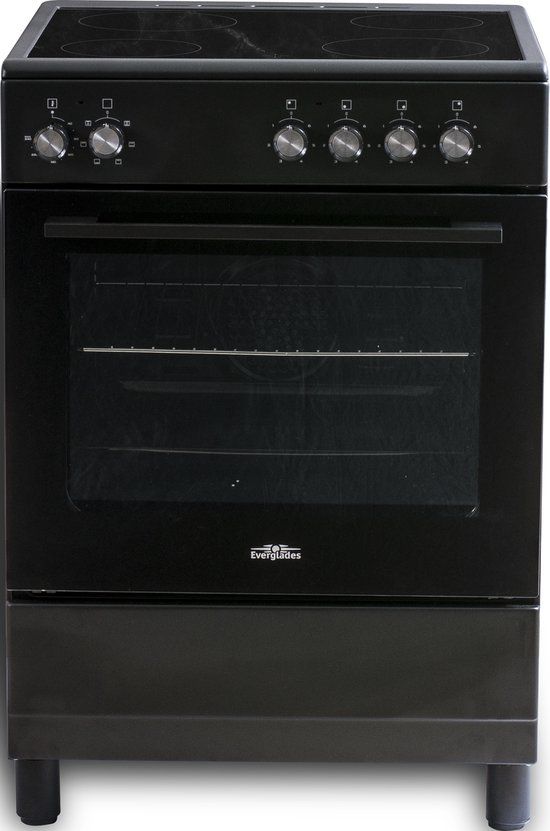 Everglades EVCK6110 - Keramisch Fornuis - Mat Zwart - 60CM - 5 Jaar Garantie