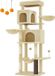 Merkloos / Sans marque XL Krabpaal - Grote Krabpaal - Kattenklimtoren - Spaanplaat - 175cm x 57cm x 45cm - Zandbeige Pluche - Met sisal bedekte paal