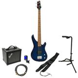 Dimavery SB-201 Blue Burst kit de démarrage pour guitare basse électrique