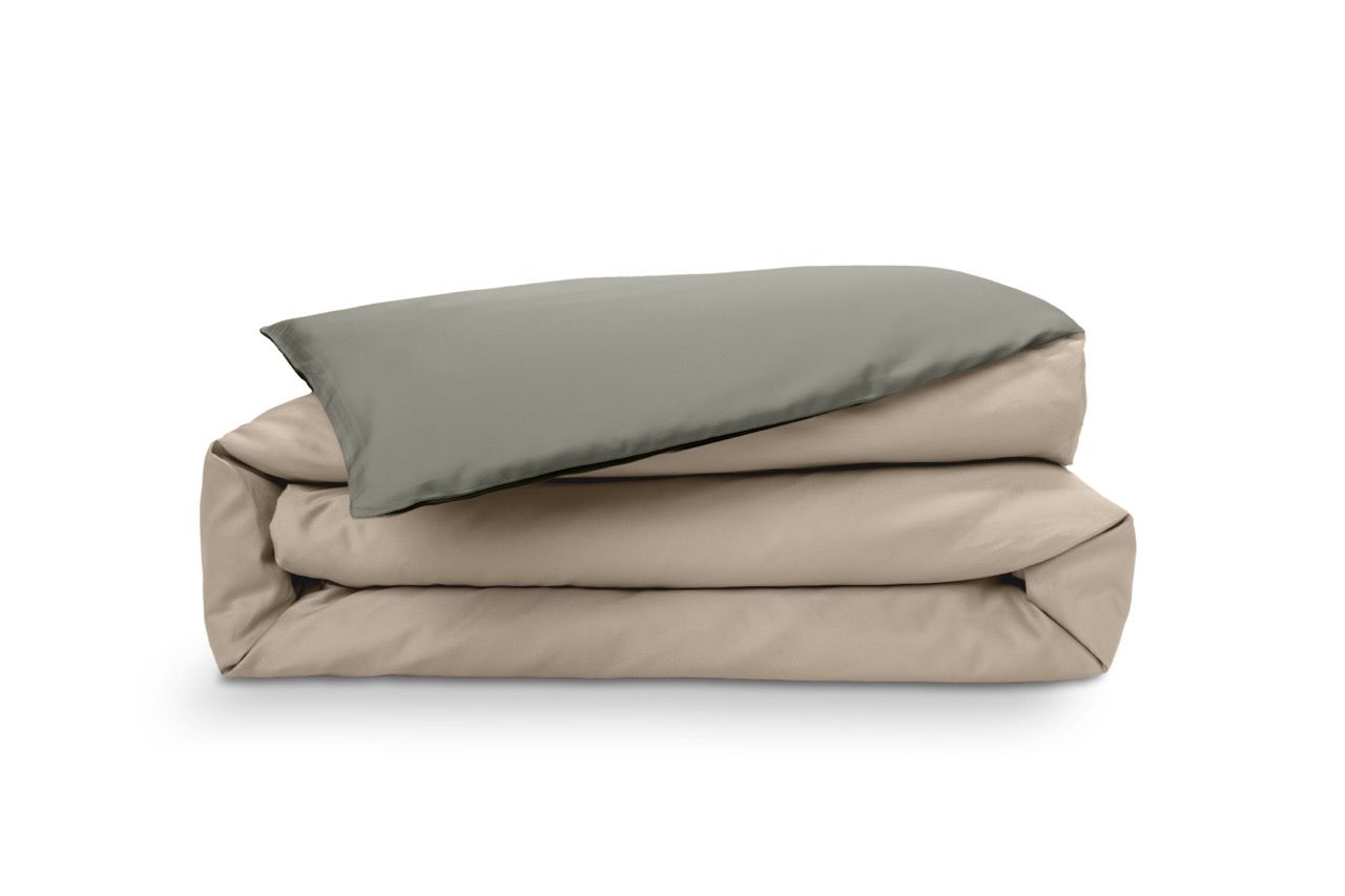 Emma Katoenen Dekbedovertrek 140x200 cm Groen&Beige