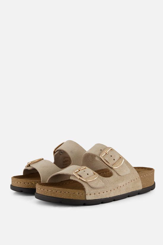 Scholl Bora 2 Buckles beige Suède - Maat 39