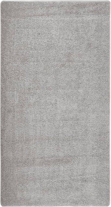 vidaXL Vloerkleed shaggy anti-slip 80x150 cm lichtgrijs