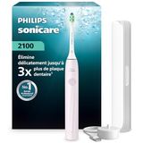Philips Sonicare 2000 Series Elektrische Tandenborstel – Sonische Tandenborstel met 2 Intensiteiten, EasyStart-functie, SmarTimer, 14 dagen Gebruiksduur, Reisetui, Lichtroze, HX4023/03