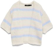 VERO MODA VMMAYBE 2/4 OPEN CARDIGAN NOOS Dames Cardigan XL Polyester Gestreept Beige/Lichtblauw/Lichtroze