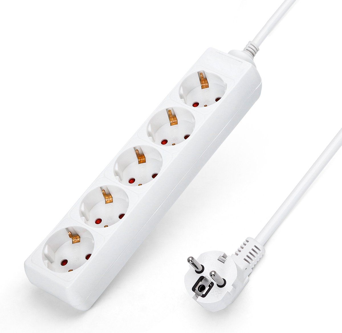 Aigostar 20HJK Stekkerdoos - 5-voudig - 3 meter - Wit