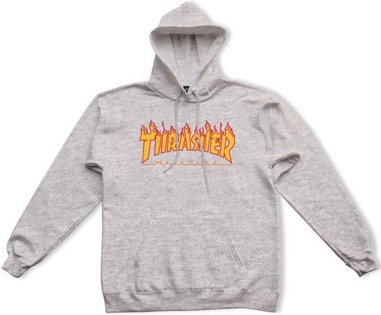 THRASHER Flame Hoodie - Grey