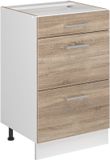 Vicco Keukenonderkast R-Line, Sonoma/Wit, 50 cm zonder werkblad