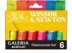 Winsor & Newton Galeria Acrylverf Set Fluorescent – 6 x 20 ml – Neon / Fluo kleuren